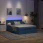 Preview: Ottoman-Bett mit Matratze & LEDs Blau 140x190 cm Stoff
