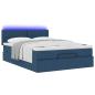 Preview: Ottoman-Bett mit Matratze & LEDs Blau 140x190 cm Stoff
