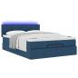 Preview: Ottoman-Bett mit Matratze & LEDs Blau 140x190 cm Stoff