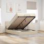 Preview: ARDEBO.de - Ottoman-Bett mit Matratze & LEDs Creme 140x190 cm Stoff