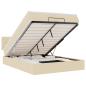 Preview: Ottoman-Bett mit Matratze & LEDs Creme 140x190 cm Stoff