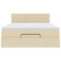 Preview: Ottoman-Bett mit Matratze & LEDs Creme 140x190 cm Stoff