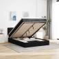Preview: ARDEBO.de - Ottoman-Bett mit Matratze & LEDs Schwarz 140x190 cm Stoff