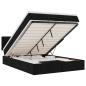 Preview: Ottoman-Bett mit Matratze & LEDs Schwarz 140x190 cm Stoff