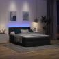 Preview: Ottoman-Bett mit Matratze & LEDs Schwarz 140x190 cm Stoff