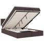 Preview: Ottoman-Bett mit Matratze & LEDs Dunkelbraun 140x190 cm Stoff
