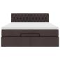 Preview: Ottoman-Bett mit Matratze & LEDs Dunkelbraun 140x190 cm Stoff