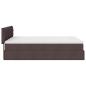 Preview: Ottoman-Bett mit Matratze & LEDs Dunkelbraun 140x190 cm Stoff