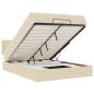 Preview: Ottoman-Bett mit Matratze & LEDs Creme 140x190 cm Stoff