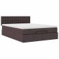 Preview: Ottoman-Bett mit Matratze & LEDs Dunkelbraun 140x190 cm Stoff