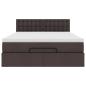Preview: Ottoman-Bett mit Matratze & LEDs Dunkelbraun 140x190 cm Stoff