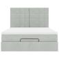 Preview: Ottoman-Bett mit Matratzen & LEDs Hellgrau 140x200 cm Samt