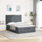 Preview: Ottoman-Bett mit Matratzen Dunkelgrau 140x190 cm Samt