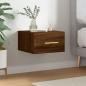 Preview: ARDEBO.de - Wand-Nachttisch Braun Eichen-Optik 35x35x20 cm