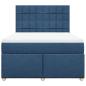 Preview: Boxspringbett mit Matratze Blau 140x190 cm Stoff