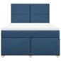 Preview: Boxspringbett mit Matratze Blau 140x190 cm Stoff