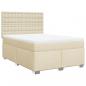 Preview: Boxspringbett mit Matratze Creme 140x190 cm Stoff