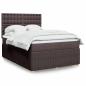 Preview: ARDEBO.de - Boxspringbett mit Matratze Dunkelbraun 140x190 cm Stoff