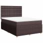 Preview: Boxspringbett mit Matratze Dunkelbraun 140x190 cm Stoff