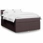 Preview: ARDEBO.de - Boxspringbett mit Matratze Dunkelbraun 140x190 cm Stoff