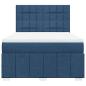 Preview: Boxspringbett mit Matratze Blau 140x190 cm Stoff
