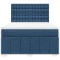 Preview: ARDEBO.de - Boxspringbett mit Matratze Blau 140x190 cm Stoff