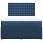 Preview: Boxspringbett mit Matratze Blau 140x190 cm Stoff