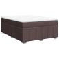 Preview: ARDEBO.de - Boxspringbett mit Matratze Dunkelbraun 140x190 cm Stoff