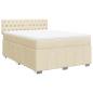 Preview: Boxspringbett mit Matratze Creme 140x190 cm Stoff