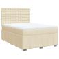 Preview: Boxspringbett mit Matratze Creme 140x190 cm Stoff