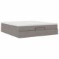 Preview: Ottoman-Bett mit Matratze Taupe 180x200 cm Stoff