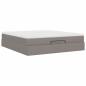 Preview: Ottoman-Bett mit Matratze Taupe 180x200 cm Stoff