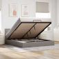 Preview: ARDEBO.de - Ottoman-Bett mit Matratze & LEDs Taupe 180x200 cm Stoff