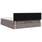 Preview: Ottoman-Bett mit Matratze & LEDs Taupe 180x200 cm Stoff