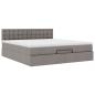 Preview: Ottoman-Bett mit Matratze & LEDs Taupe 180x200 cm Stoff
