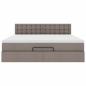 Preview: Ottoman-Bett mit Matratze & LEDs Taupe 180x200 cm Stoff