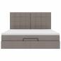 Preview: Ottoman-Bett mit Matratze & LEDs Taupe 180x200 cm Stoff