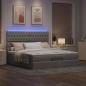 Preview: Ottoman-Bett mit Matratze & LEDs Taupe 180x200 cm Stoff