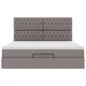 Preview: Ottoman-Bett mit Matratze & LEDs Taupe 180x200 cm Stoff