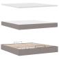 Preview: Ottoman-Bett mit Matratze & LEDs Taupe 180x200 cm Stoff