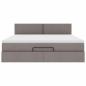 Preview: Ottoman-Bett mit Matratze Taupe 180x200 cm Stoff