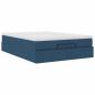 Preview: Ottoman-Bett mit Matratze Blau 140x190 cm Stoff