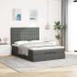 Preview: Ottoman-Bett mit Matratze Dunkelgrau 140x190 cm Stoff