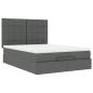 Preview: Ottoman-Bett mit Matratze Dunkelgrau 140x190 cm Stoff