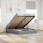 Preview: ARDEBO.de - Ottoman-Bett mit Matratze Hellgrau 140x190 cm Stoff