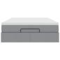 Preview: Ottoman-Bett mit Matratze Hellgrau 140x190 cm Stoff