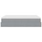 Preview: Ottoman-Bett mit Matratze Hellgrau 140x190 cm Stoff