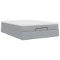 Preview: Ottoman-Bett mit Matratze Hellgrau 140x190 cm Stoff