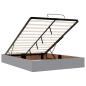 Preview: Ottoman-Bett mit Matratze Hellgrau 140x190 cm Stoff
