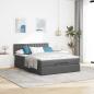 Preview: Ottoman-Bett mit Matratze Dunkelgrau 140x190 cm Stoff